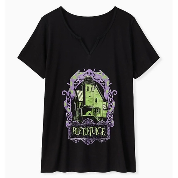 TORRID NWOT BEETLEJUICE HEAVY METAL BLACK TOP - Picture 1 of 6